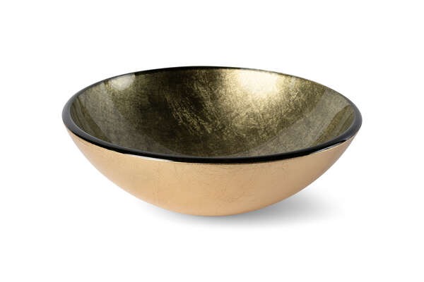 Luca Vetro LUVE001 glazen opzetwastafel Ø38,5 cm in Coffee – luxe ronde waskom van gehard glas - alternate view