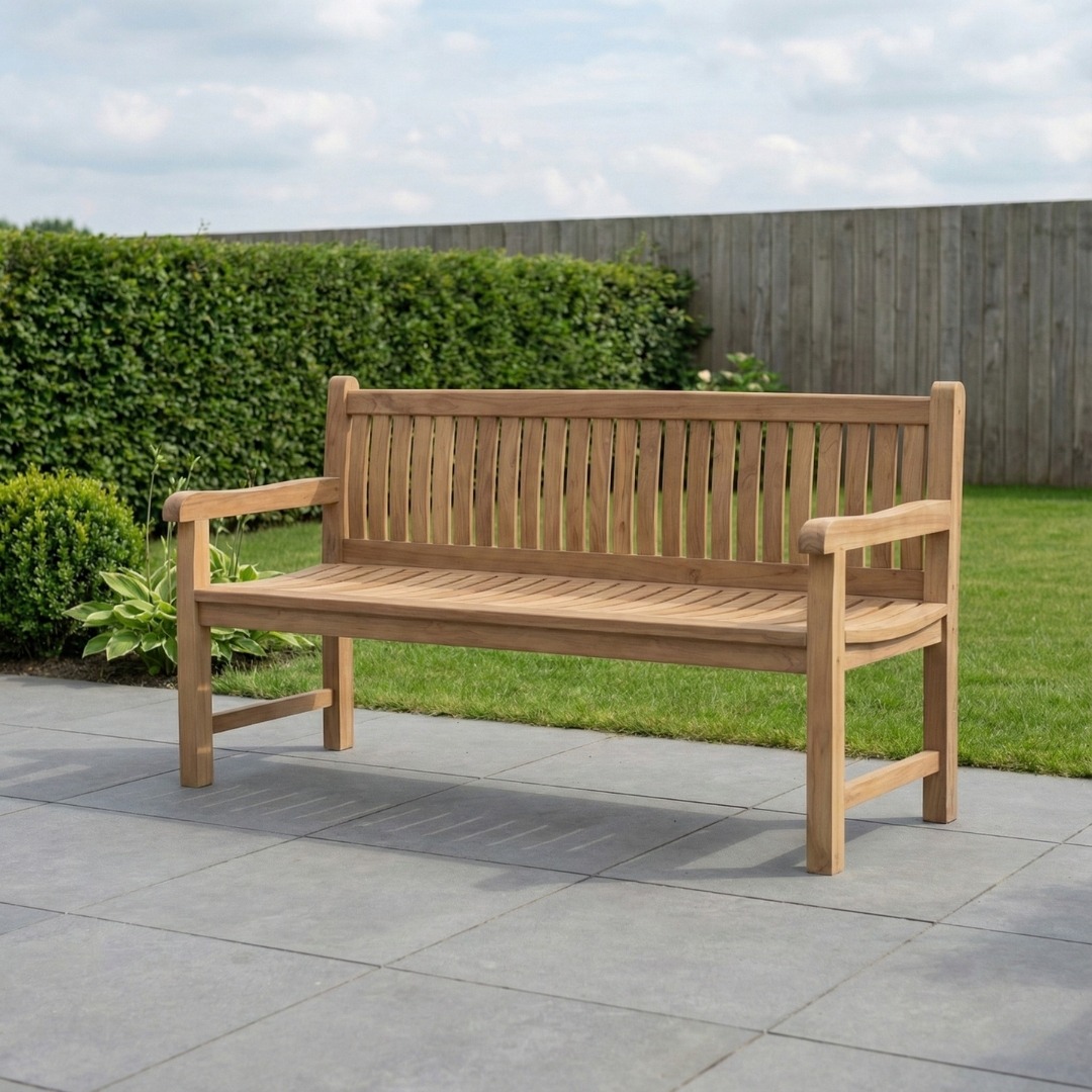 Balmoral teakhouten tuinbank van massief teak, vier-persoons bank met een breedte van 180 cm - alternate view