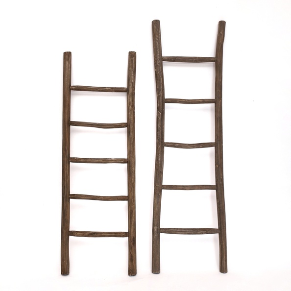 Teakhouten decoratie ladder | Rustiek Bruin | 50x5x150 - TK-DL-50x5x150-RUSTIEK-BRUIN - view 3