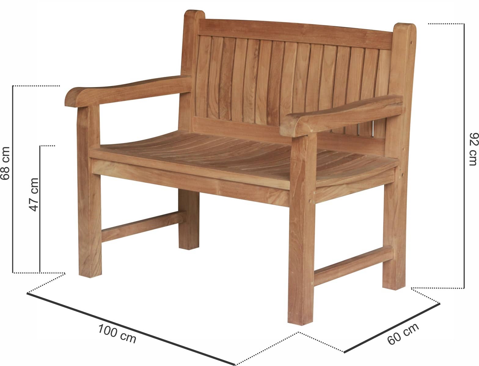 Balmoral Teak Tuinbank | 2 Persoons | 100 cm breed - DEVI-TB-BALMORAL-100 - alternate view Balmoral Teak Tuinbank | 2 Persoons | 100 cm breed - DEVI-TB-BALMORAL-100 - alternate view