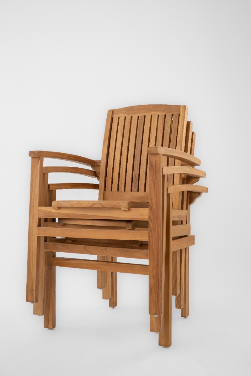 Teakhouten Tuinset Ibiza | vier stoelen met ovale tuintafel  - view 4