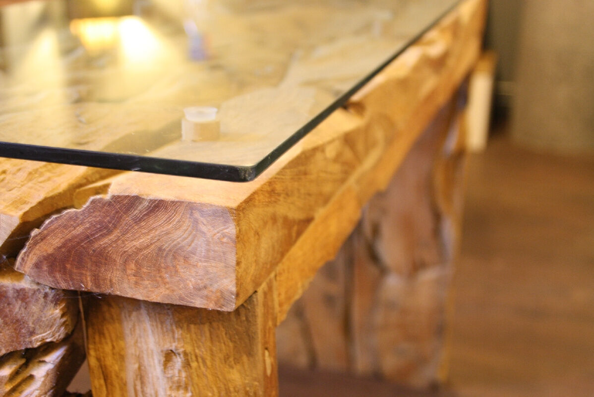ROOT | Teak Wortel Salontafel met glas | Vierkant | 60x60x45 - DEV-ROOT-CT-SQ-60-60-45 - alternate view