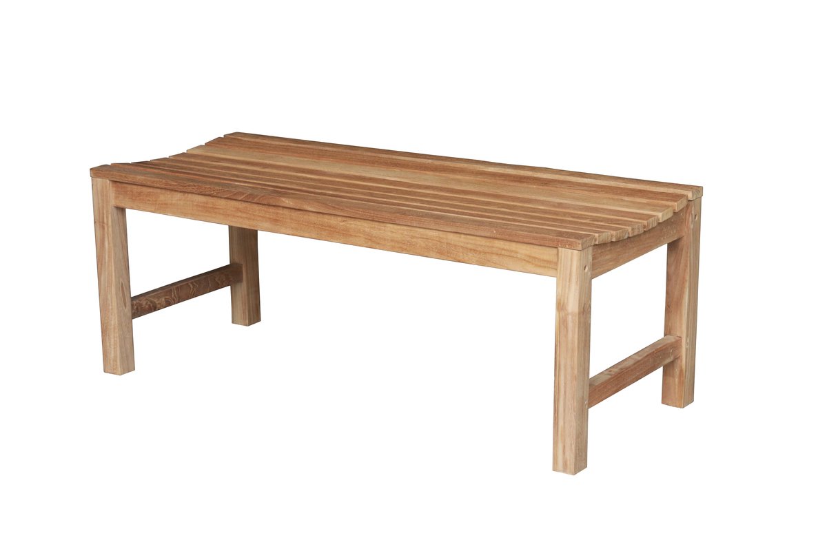 Slater teakhouten tennisbank van massief teak, compacte tafelbank met formaat 120x46x45 cm - view 4