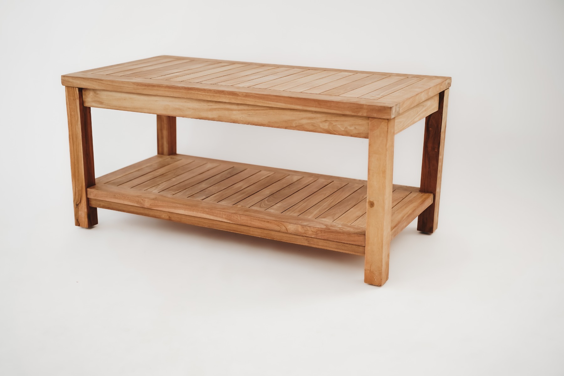 Teak Tuin Salontafel met Onderblad | 100x50x45 - view 4