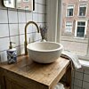 Blanco Mini fontein waskom van wit marmer, ronde waskom met diameter van 30 cm