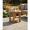 Salontafel teakhout 50 rond met onderblad tuintafeltje FSC teak