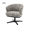 Teakea Perca lounge draaistoel in off-white – elegante fauteuil met draaibaar onderstel