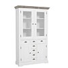 Fleur Vitrinekast | Grijs-Wit | 115x40x95 - TWR-DD3112C