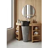 Teakea Pedestal Badmeubel 100cm | Teakhout & Marmeren Zuil