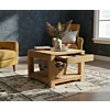 60 x 60 Teak salontafel met onderblad en lade