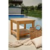 Table d'appoint en teck avec étagère - Table basse 50x50x45 Table d'appoint en teck avec étagère - Table basse 50x50x45