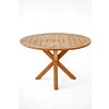 Table de jardin en teck Matrix avec pied araignée en bois 120 rond x 77