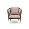 Olea Loungefauteuil — Olijfgroen Touw met Taupe Kussens Olea Loungefauteuil — Olijfgroen Touw met Taupe Kussens