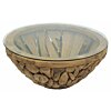 ROOT | Teak Wortel Salontafel met glas | Rond | 80x45 - DEV-ROOT-CT-BOWL-70-45