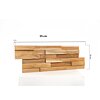 Teak plakhout wandpaneel in naturel tinten met 3D-profiel, afmeting 55×18×2 cm – geschikt voor binnenmontage met universele montagekit