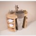 Zuil grijs eiken halfronde badmeubel - Teakea Eiken Badmeubel Vidar | 100x45x80 - TK-BM-VIDAR-EIKEN-100x45x80