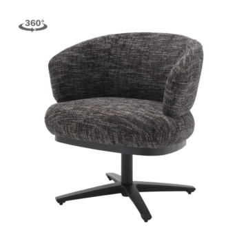 Teakea Perca teakhouten lounge armstoel met blue grey kussens – tuinmeubel