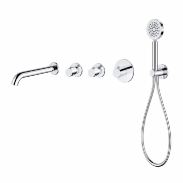 Regn badset inbouw stopkranen, met ronde handdouche