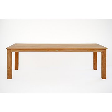 Nelson teak tuintafel 250x100 cm van massief teakhout met robuuste poten