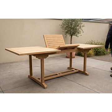 Uitschuifbare Tuintafel Massief Teak 200–300 x 110 cm – productfoto