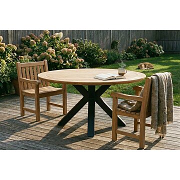Talo industriële tuintafel met matrixpoot, robuuste buitentafel met formaat 150x150x75 cm