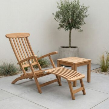 Deckchair zonder wielen met Vierkant tafeltje – productfoto
