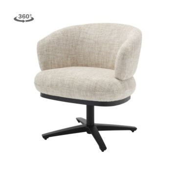 teakea Perca teakhouten lounge armstoel met off-white kussen – luxe tuinmeubel