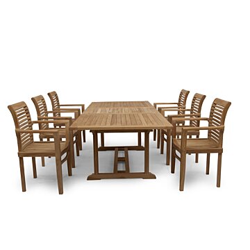 Stacker stapelbare tuinstoelen met uitschuifbare tuintafel 