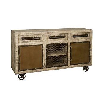 W/N Iron Kast | 3 Deuren | 3 Laden | 153x40x88 - TWR-IF00784