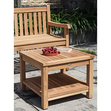 teak salontafel 60x60 met onderblad FSC Teakea