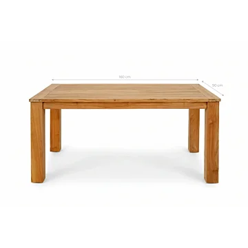 Teakhouten tuintafel Nelson 160x90 Maten Overlay
