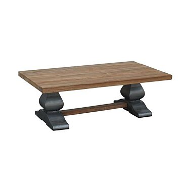 Prato | Industriële Teak Klooster salontafel | 135x75x45 | 4 dik blad - TWR-PF0095