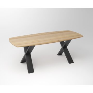 Miami Eiken eettafel met Big X frame