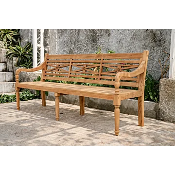 Teak Stationsbank 200 breed Batavia 