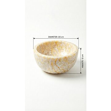 Traverin waskom 20 cm rond x 12cm hoog