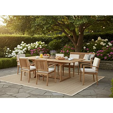 Teakhouten Uitschuifbare Tuintafel | Rechthoekig | 150-200x100x75 - ST006