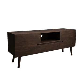 Aura TV-meubel 210 cm massief acaciahout, modern, met open vakken en deuren, ruime woonkamer