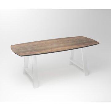 Walnut dining table Duncan | 2-A ( SHR ) Fineline Frame White