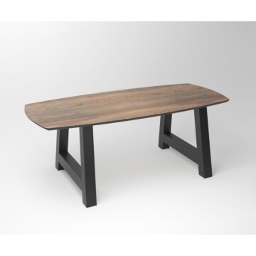 Walnut dining table Duncan | 2-A ( SHR ) Frame Black