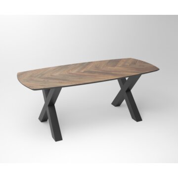 Table de salle à manger en noyer Tusk | 3-X Frame Black