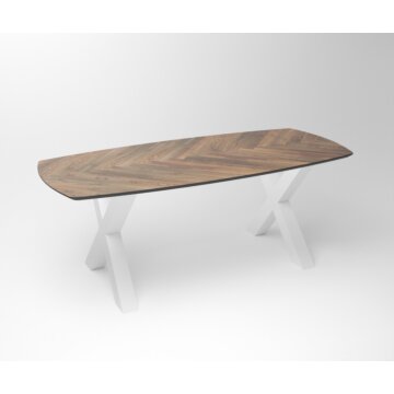 Walnut dining table Tusk | 3-X Frame White