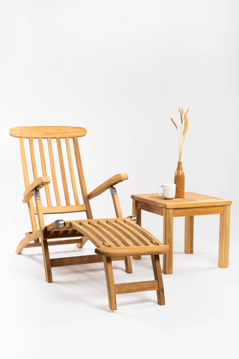 Deckchair zonder wielen met Vierkant tafeltje – productfoto - alternate view