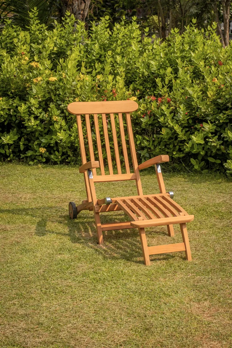 Deckchair ligbed teakhout met wielen | Teakea.nl - alternate view
