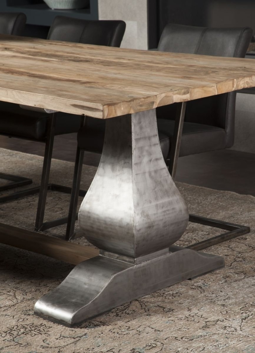 Prato | Industriële Teak Kloostertafel | 220x100x78 | 4 dik blad - TWR-PF0091 - alternate view
