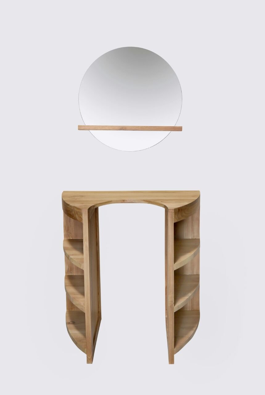 Teak Badkamerset Pedestal Enkel | 100x40x80 - DEV-ENKEL-DRSSR-PED-100x40x80 - alternate view
