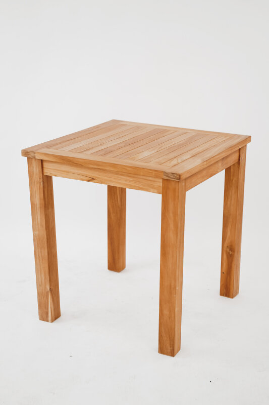 Teakhouten tuintafel voor twee personen van massief teak, vierkante tafel van 70x70 cm met robuuste poten - alternate view