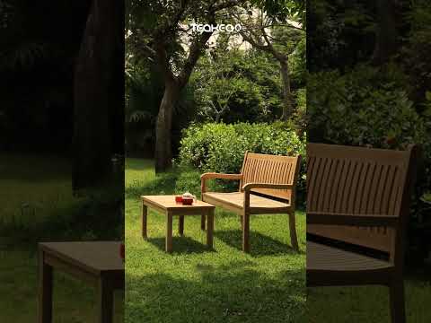 Teakhouten tuin salontafel van massief teak, rechthoekige tafel met formaat 100x50x45 cm - view 3