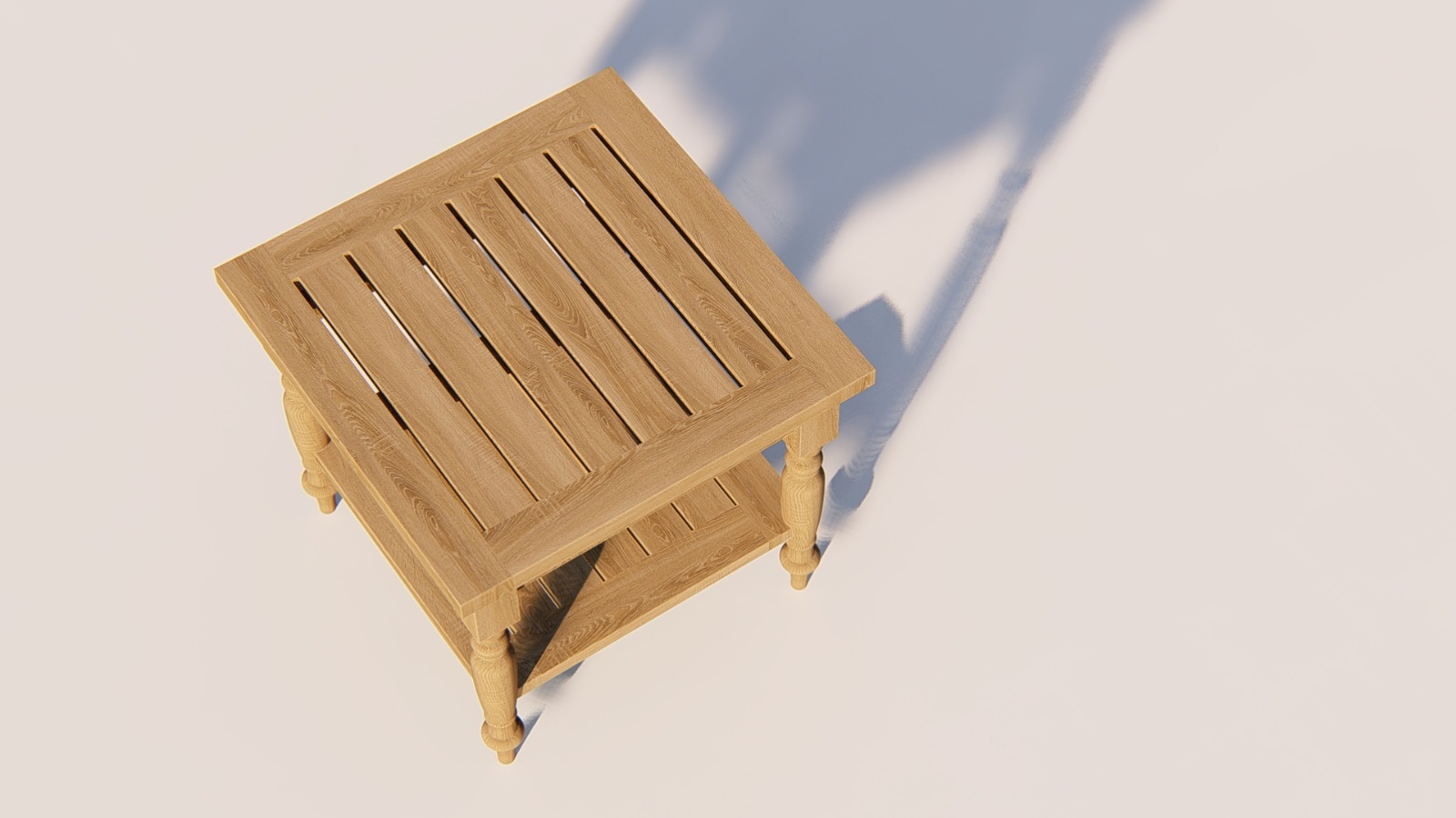 Teakhouten Batavia koffietafel 50×50 cm met extra legplank en decoratief houtsnijwerk - alternate view