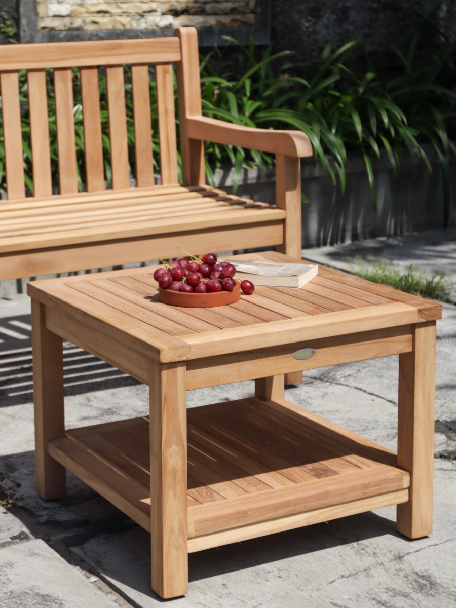 teak salontafel 60x60 met onderblad FSC Teakea - alternate view