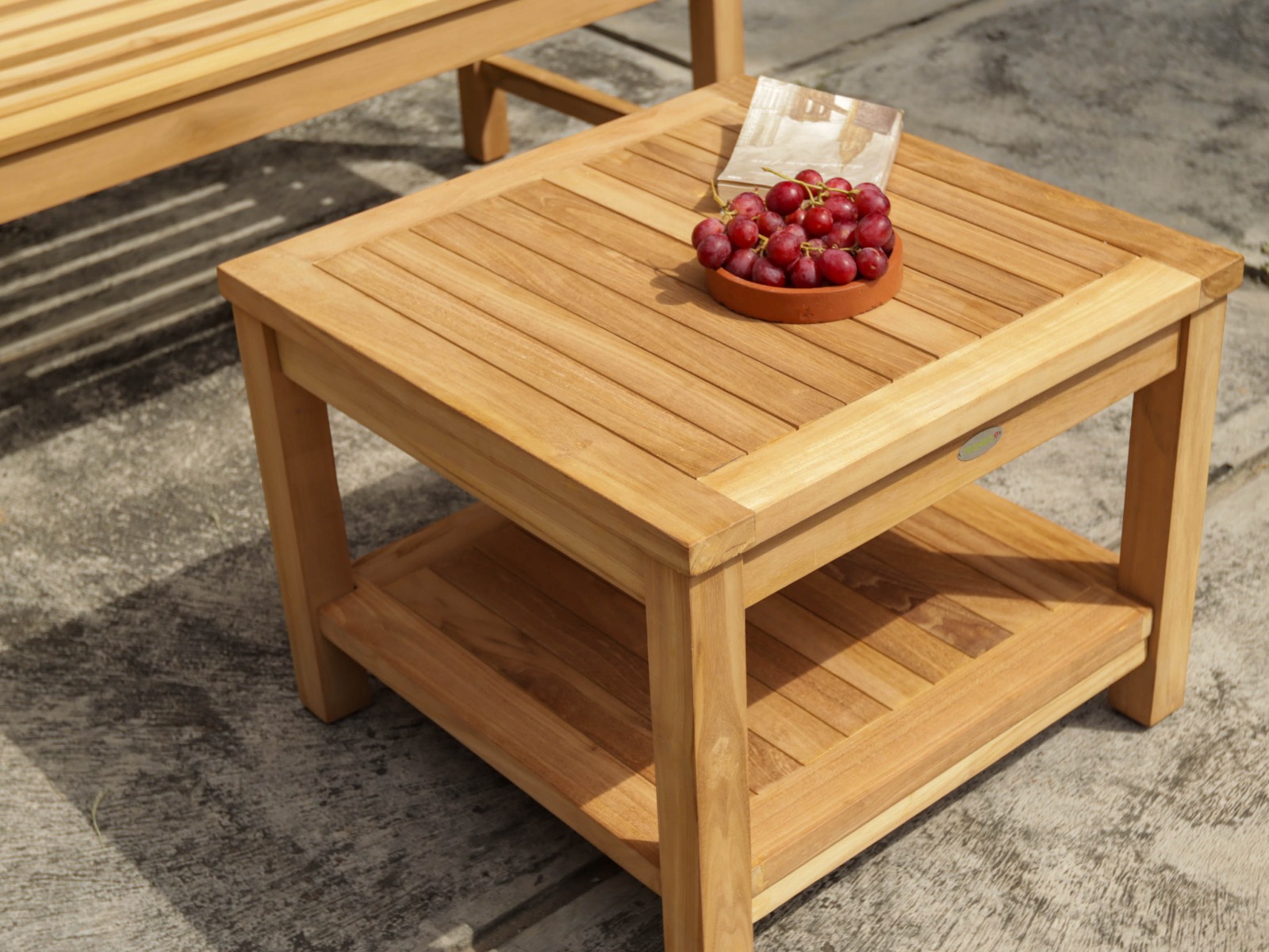 teak salontafel 60x60 met onderblad FSC Teakea - view 3